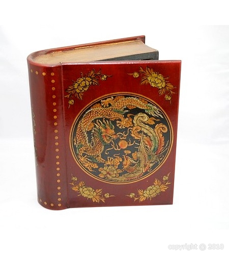 Boîte faux livre dragon phénix