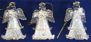 Ange en verre et dor� 6,5 cm