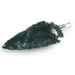 Pendentif flèche brut Jaspe vert