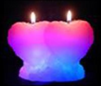 Bougie LED(change de couleur) � Coeurs entrelac�s