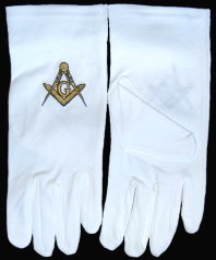 Gants ma�onniques brod�s