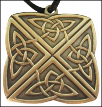 Pendentif celtique - Noeuds des quatre directions carré - Bronz