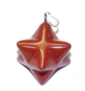 Pendentif merkaba jaspe rouge